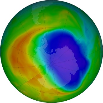 Antarctic ozone map for 2024-10-27